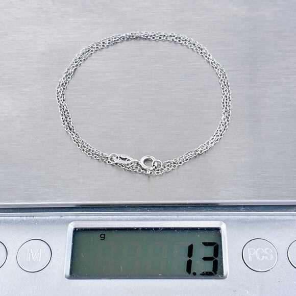 Vintage USA Made Sterling Silver 925 0.7mm Cable Chain Necklace 18.5" - Picture 3 of 3